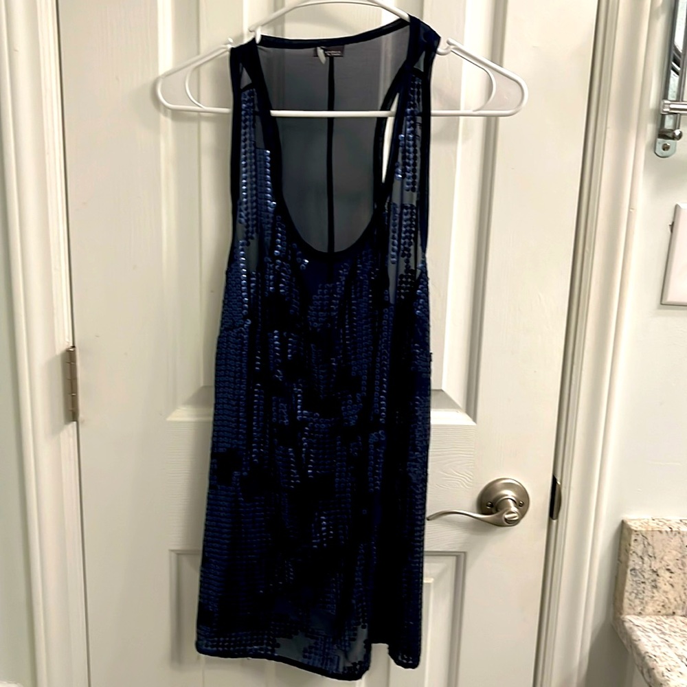 See-thru sequined tank top
